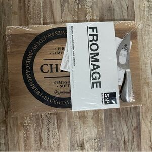 Salt & Pepper FROMAGE 30x20cm Wooden Cheese Board With Knife Cheese Display READ